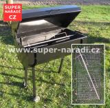 GRIL G45 PLUS s bočním topeništěm na kýtu, klobásy s roštem