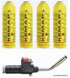 Pájecí hořák Kempomatic Turbo M Profi piezo + 4 láhve Kemap, KEMPER