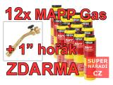 12x Plynová láhev MAPP 1" + hořák ZDARMA akce, VIRAX