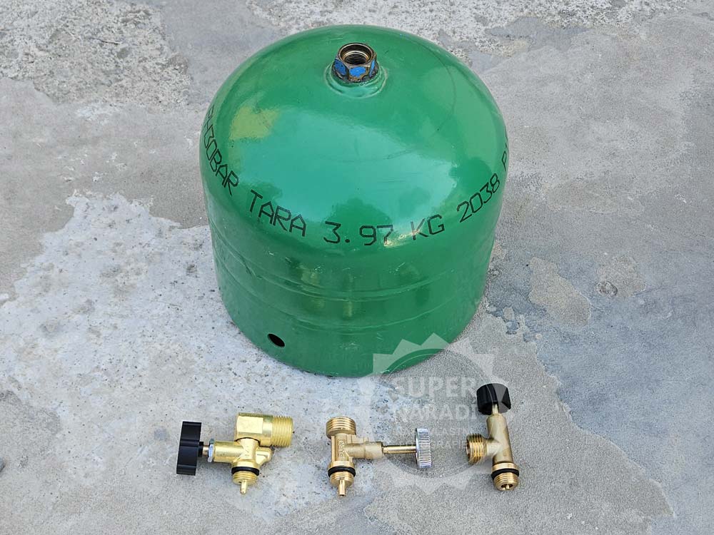 3 druhy odtlačných ventilů pro 2 kg PB láhev