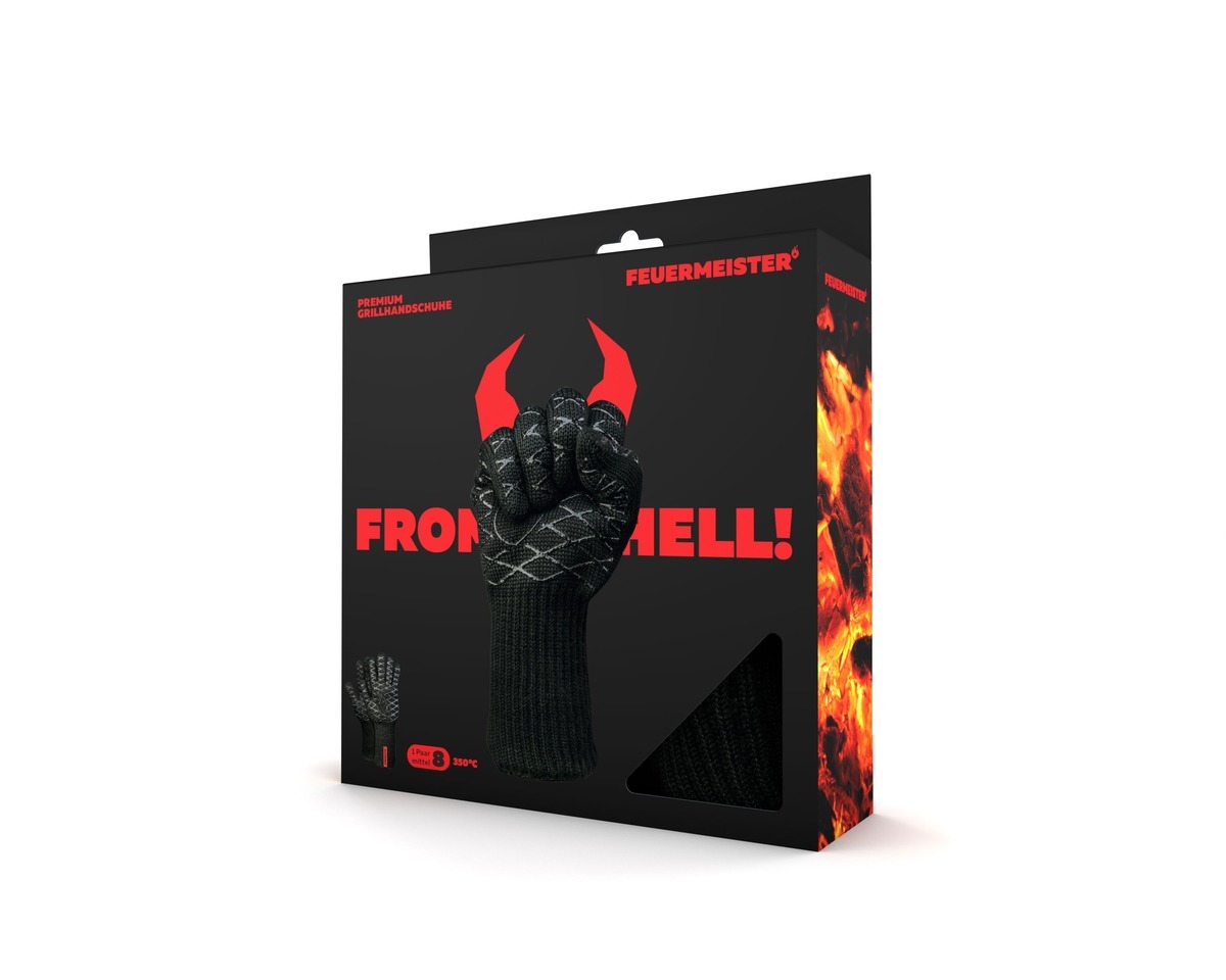 Kevlarové grilovací rukavice vel. 12 BBQ Premium - pár, černé Feuermeister 70023300P12