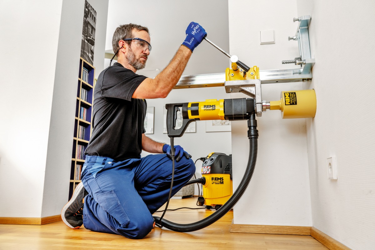 REMS Jádrová vrtačka Picus DP Set se stojanem Titan, 180035 mikro-pulzní vrtání na sucho do prům. 202 mm