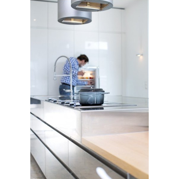 Litinový hrnec 28 cm, nízký, kulatý, barva - šedá majolika Lava LVYST28K2PRGR