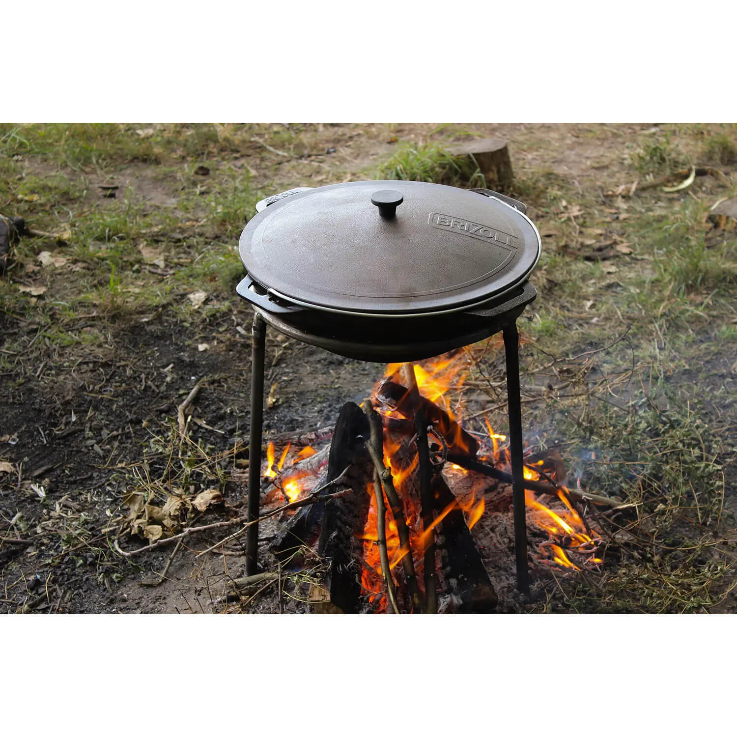 Litinový kotlík 40 cm, 15 l kazan + litinová poklice Brizoll KA15-1