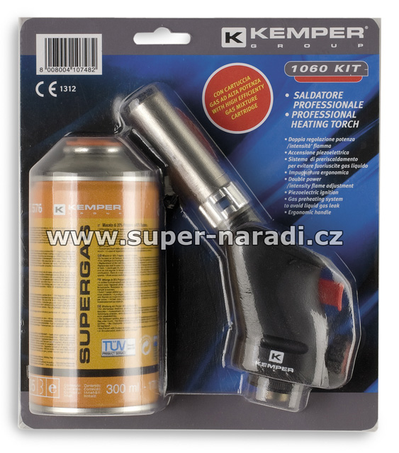 Kemper Pájecí hlavice, hořák 1060KIT 7/16" Superkit + láhev 175g TSM 217402