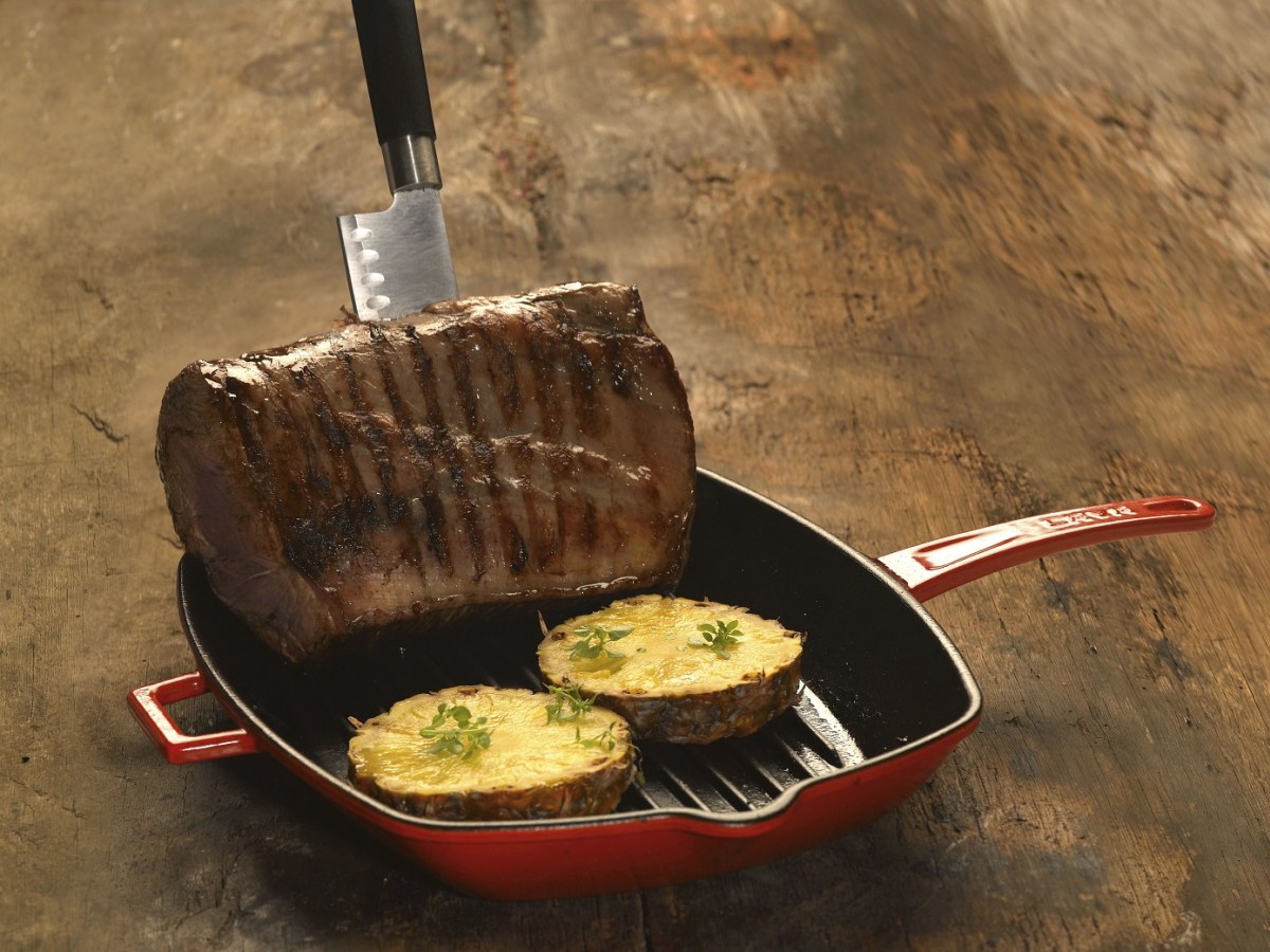 Litinová grilovací pánev 28x28 cm - modrá, smaltovaná LAVA Metal LVPGT2828K0B