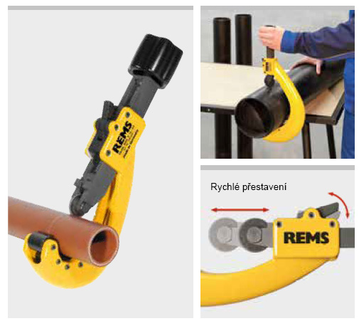 REMS RAS P 110 – 160, řezák na plastové, vrstvené trubky 290200