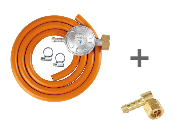 SET X4 90° pro nízkotlaké vařiče MEVA, 2m hadice, nátrubek pravoúhlý SN