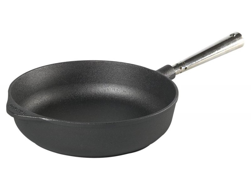 Litinová pánev 25 cm, hluboká, nerezové madlo SKEPPSHULT 0250