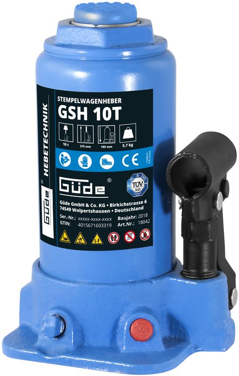 GÜDE Hydraulický zvedák GSH 10T, panenka 18042