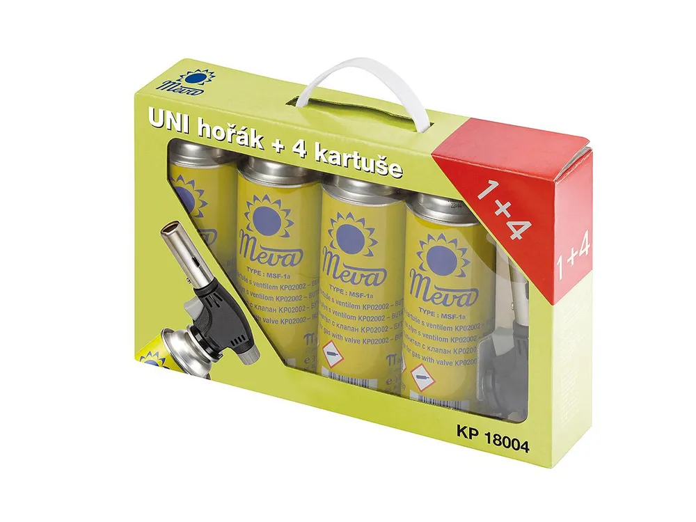 Meva UNI hořák Piezo + 4 kartuše KP18004 Originál Set