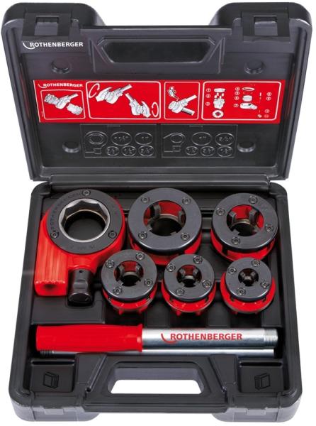 Ruční závitnice BSPT R 3/8, 1/2, 3/4, 1, 1.1/4" Super CUT set, ROTHENBERGER 70790X