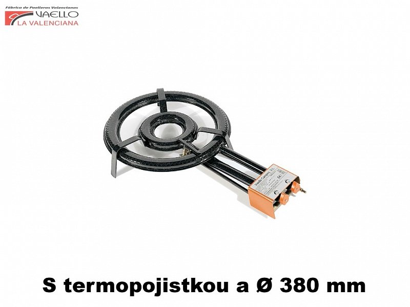 Paella gastro dvoj-hořák 38 cm s termopojistkou, Vaello Campos P3738 PB, vařič