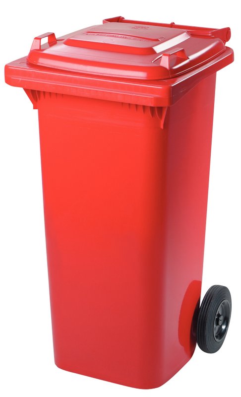 Plastová popelnice 120 l červená, Meva