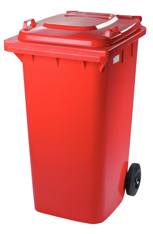 Plastová popelnice 240 l červená, Meva, Typ 0005-6