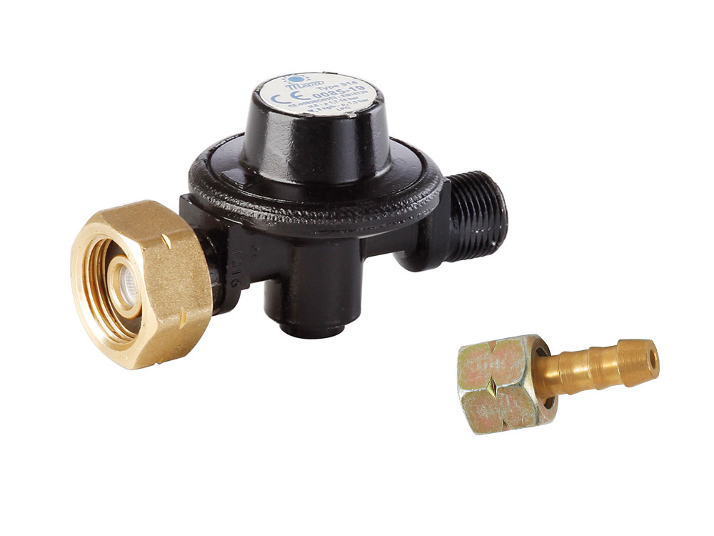MEVA regulátor tlaku 2 bar, 8 kg/h G3/8"LH NP01040 + nátrubek G3/8"L s maticí