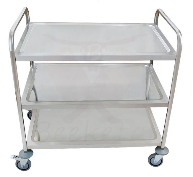 Servírovací vozík nerez Beeketal BSW-3 gastro pojízdný 3 police rozměry 870 x 520 x 915 mm