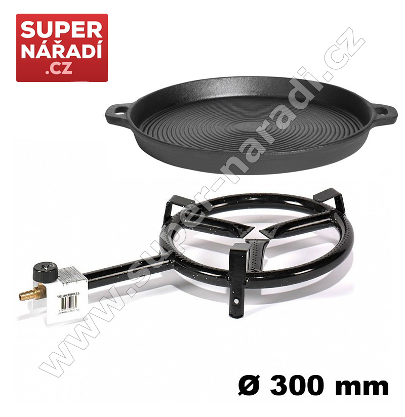 Set Paella hořák 30 cm, 6,8 kW, litinová pánev 35 cm nízká P1430 PWI 4535 SN