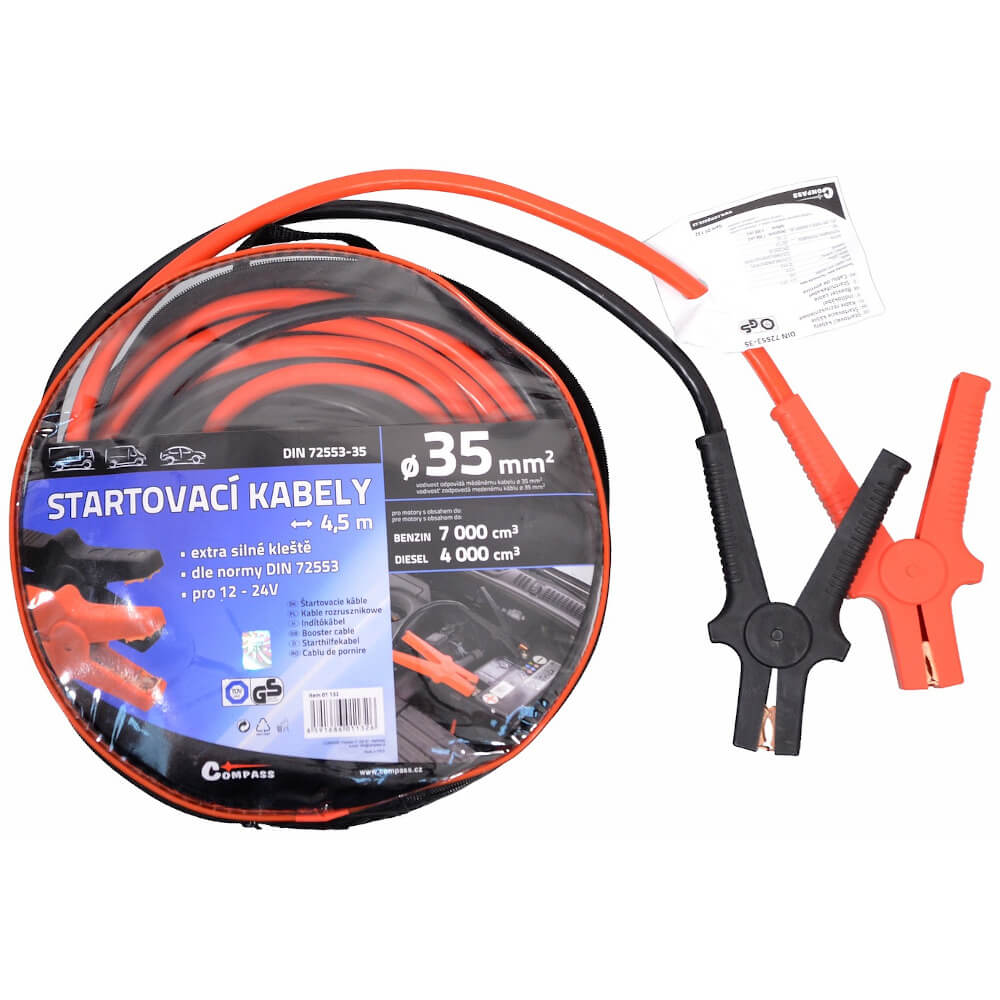 Startovací kabely 450A 35mm2 délka 4,5m TÜV/GS DIN72553 Compass 01132