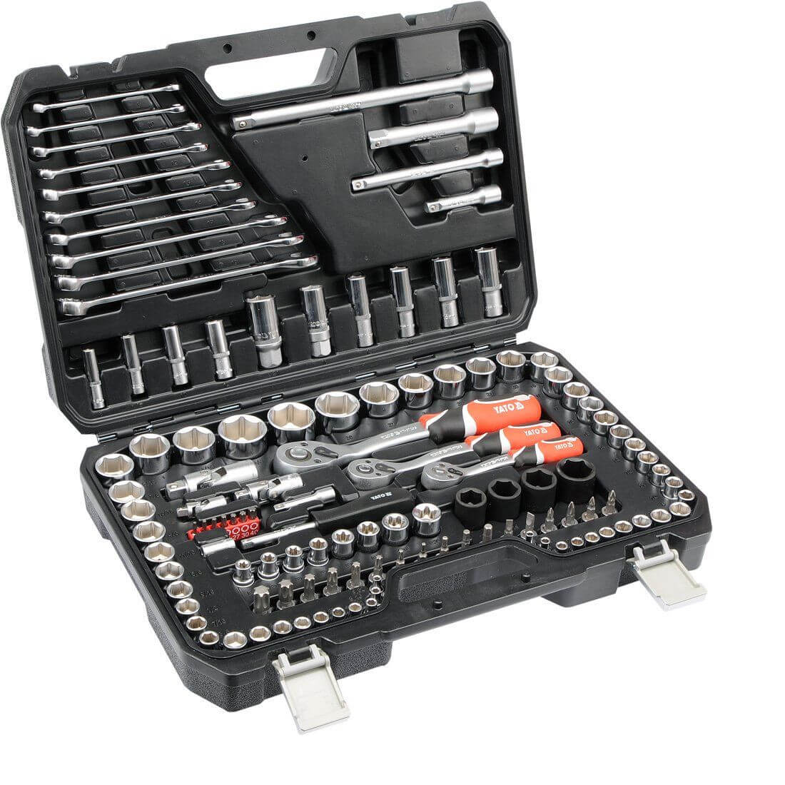 Gola sada 1/2", 3/8", 1/4" + příslušenství 120 ks Yato 38801