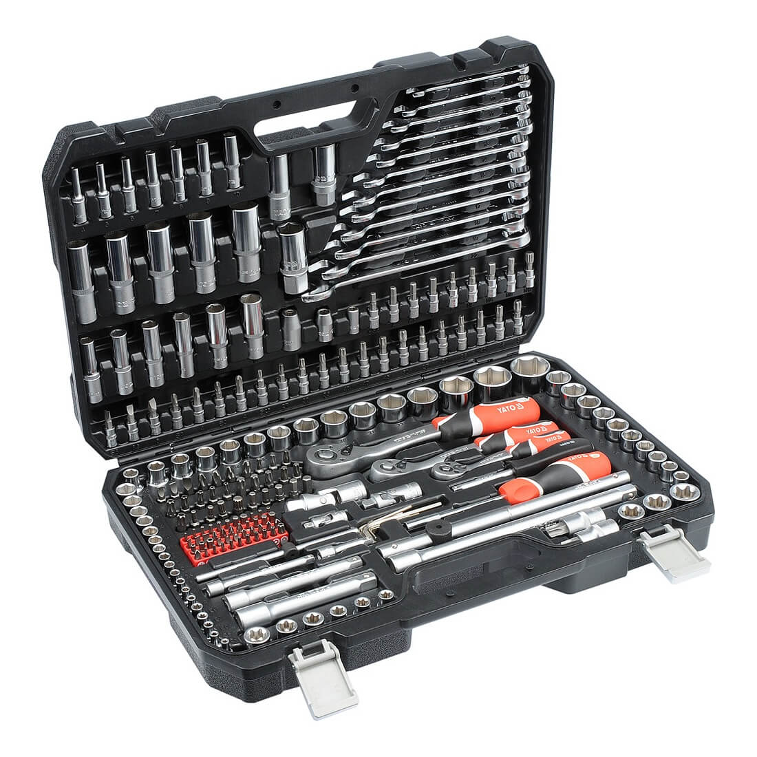 Gola sada 1/2", 3/8", 1/4" + příslušenství 216 ks Yato 38841