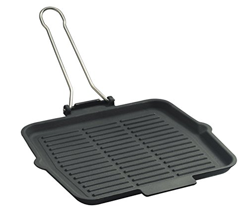 Litinová grilovací pánev 21x21 cm se sklápěcí rukojetí Lava Metal LVECOGT2121T15G