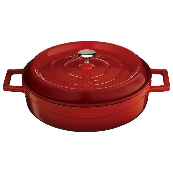 Litinový červený hrnec 24 cm smalt, kulatý Lava Metal LVYST24K2R