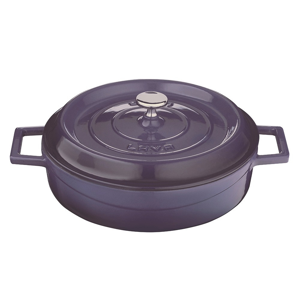 Litinový fialový hrnec 28 cm smalt, kulatý Lava Metal LVYST28K2P