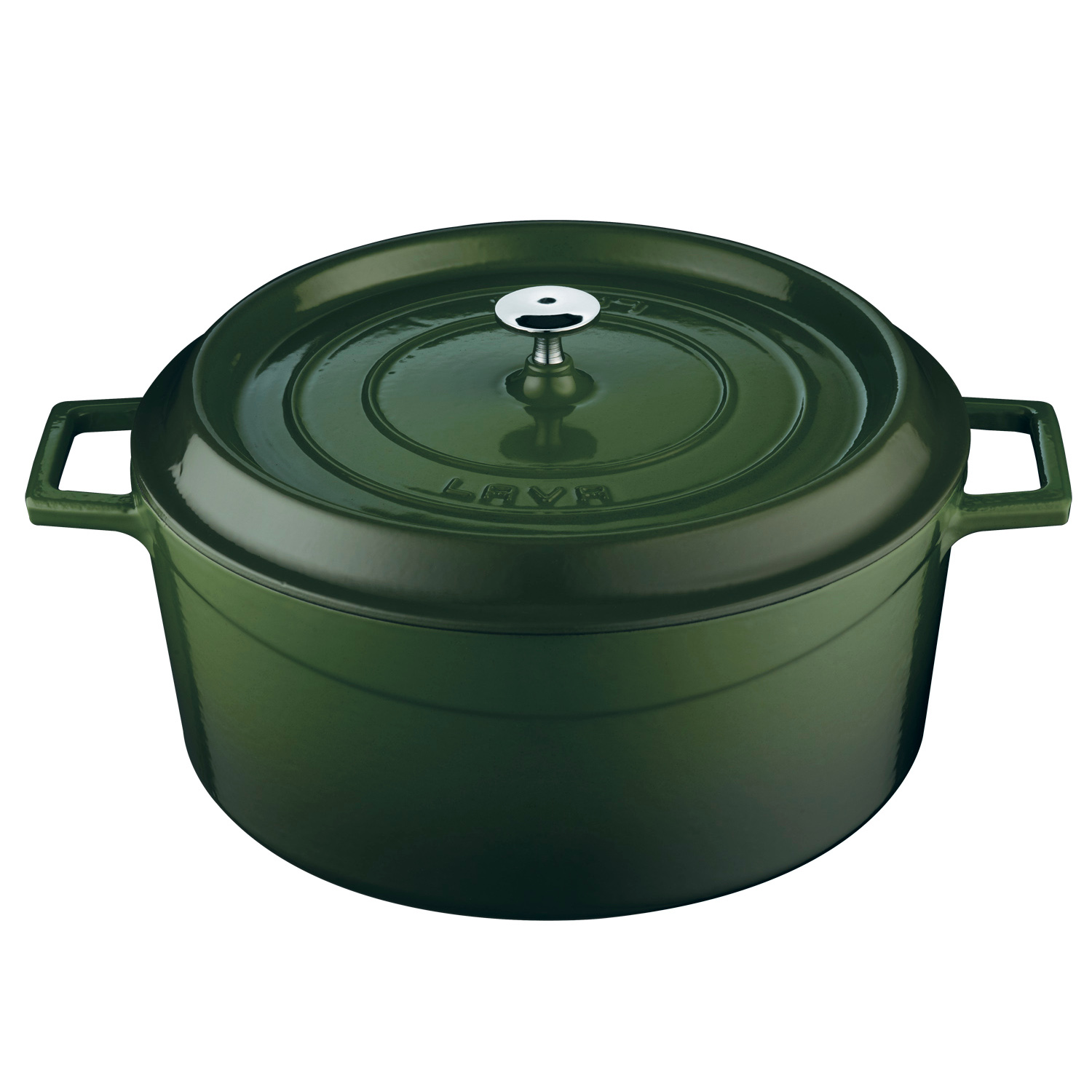 Litinový zelený hrnec 32 cm smalt, kulatý Lava Metal LVYTC32K2G