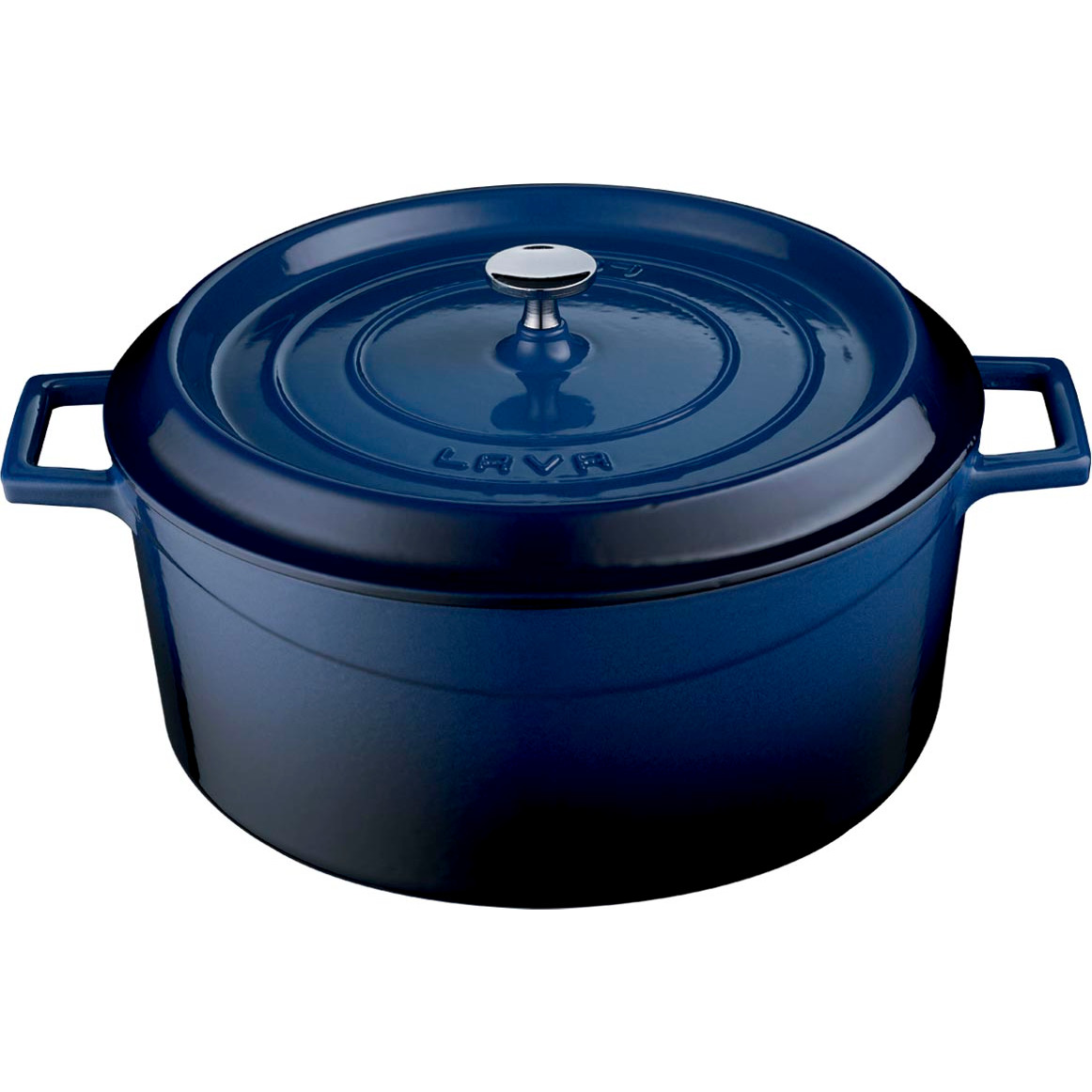 Litinový modrý hrnec 32 cm smalt, kulatý Lava Metal LVYTC32K2B