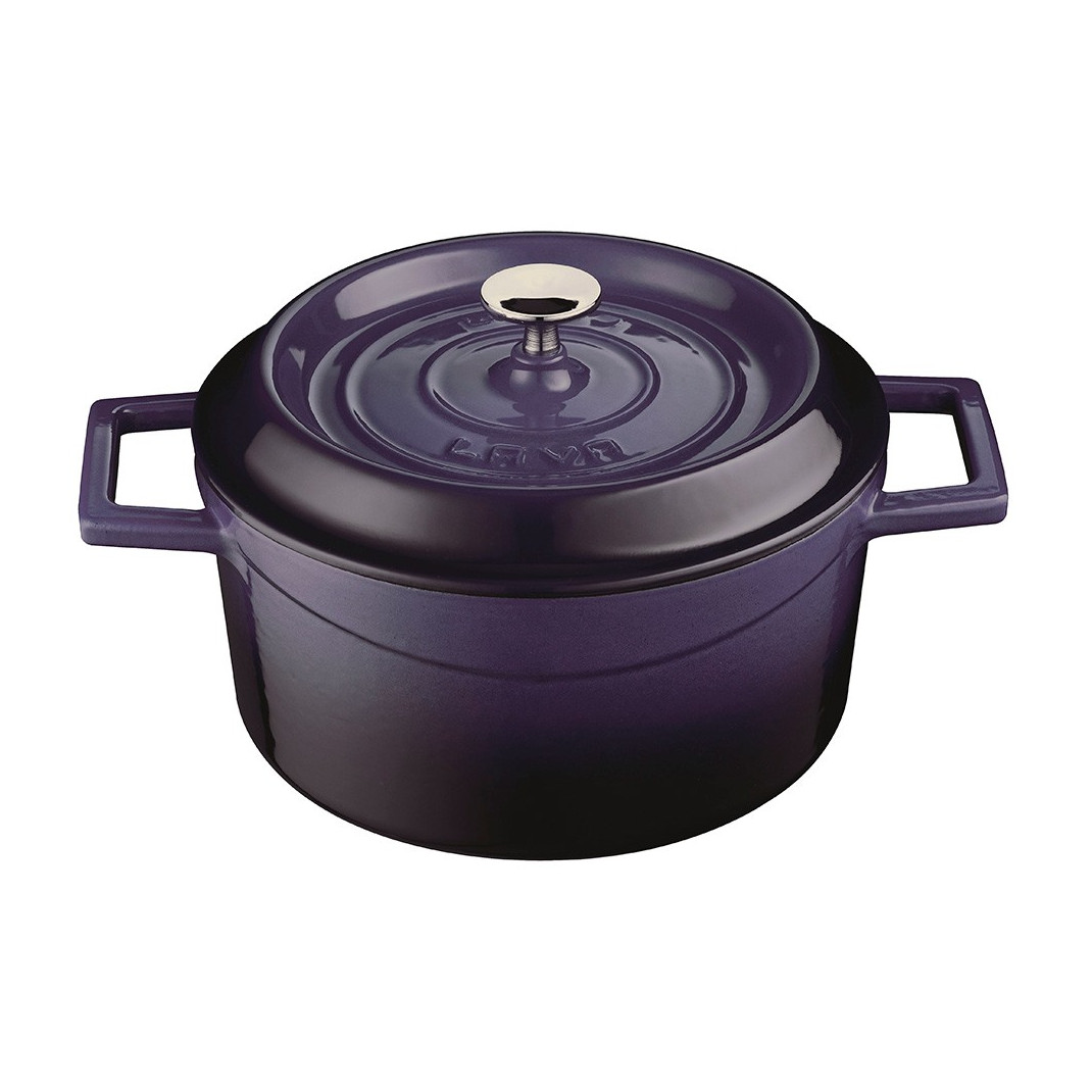 Litinový fialový hrnec 28 cm smalt, kulatý Lava Metal LVYTC28K2P