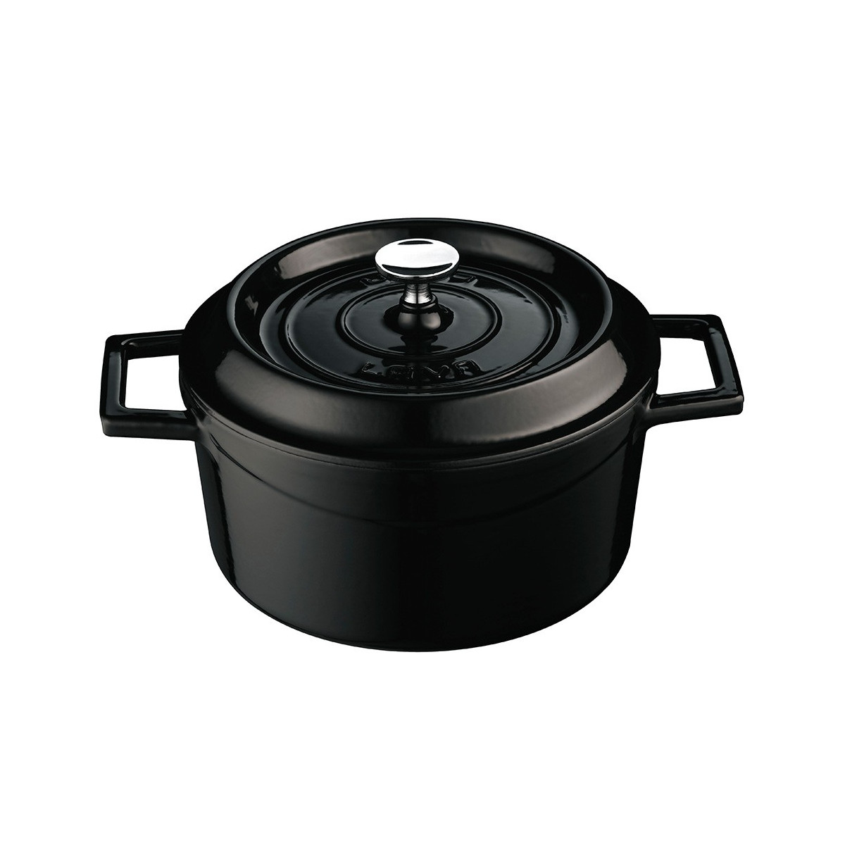 Litinový černý hrnec 24 cm smalt, kulatý Lava Metal LVYTC24K2BL