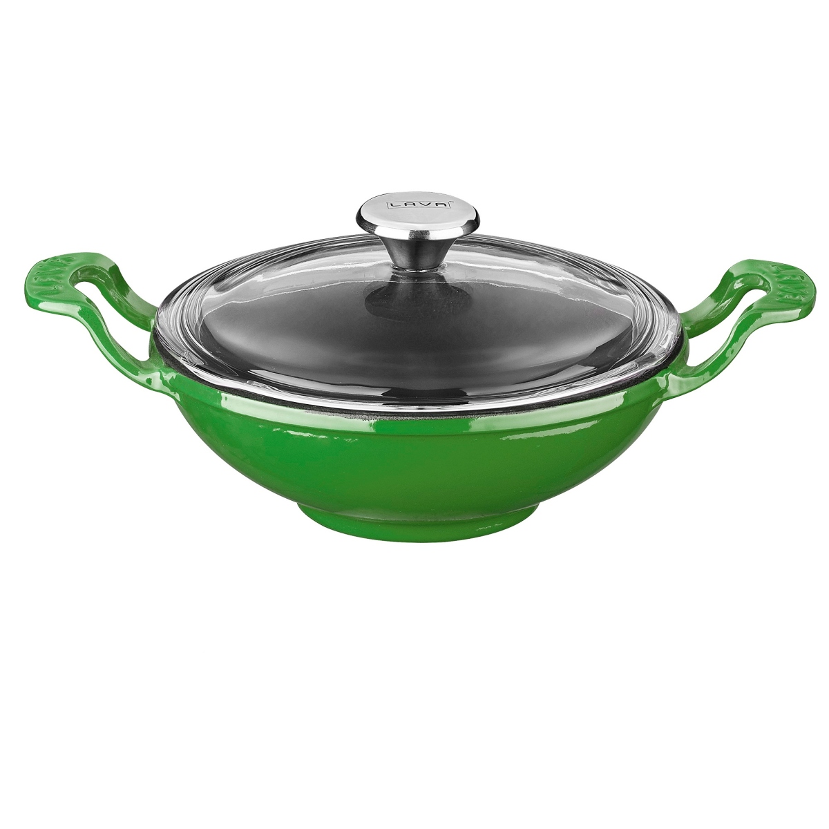 Litinový wok 16 cm - zelený Lava Metal LVWOK16K3G