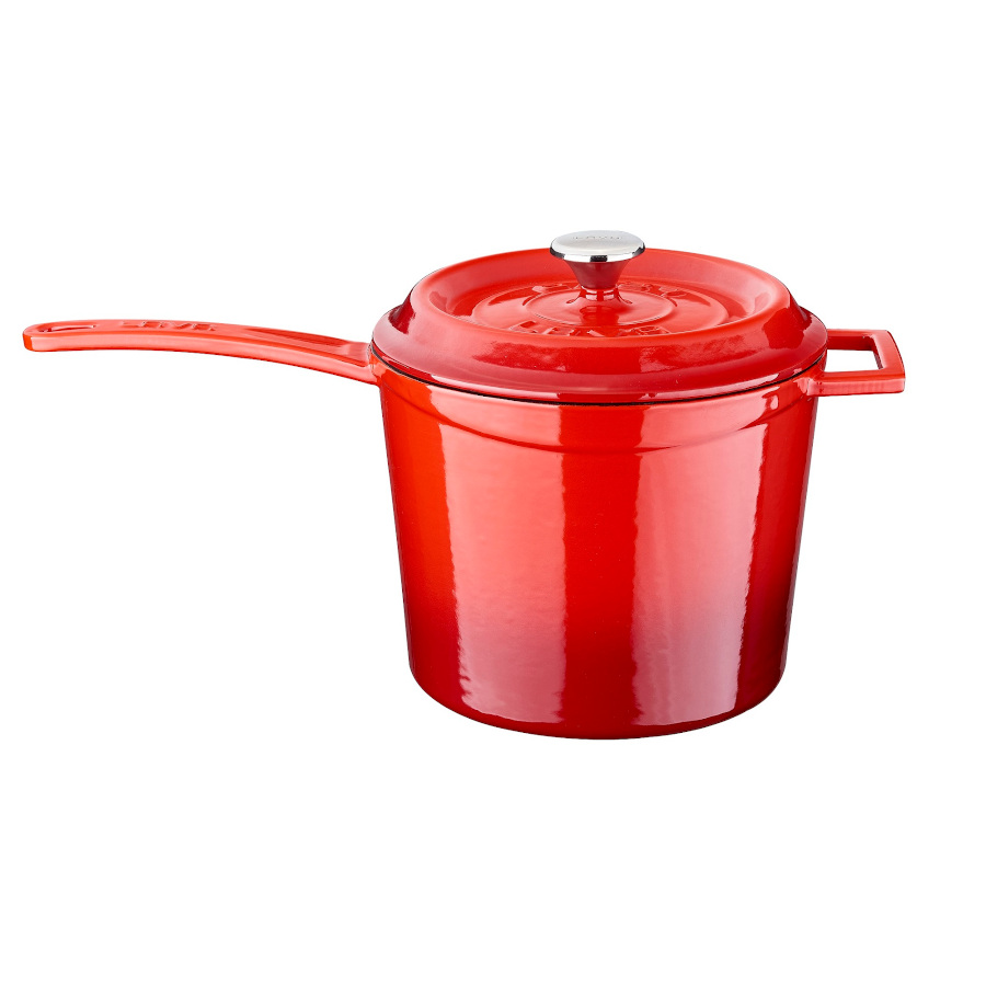 Litinový vysoký rendlík 18 cm - červený Lava Metal LVYSOS18K2R