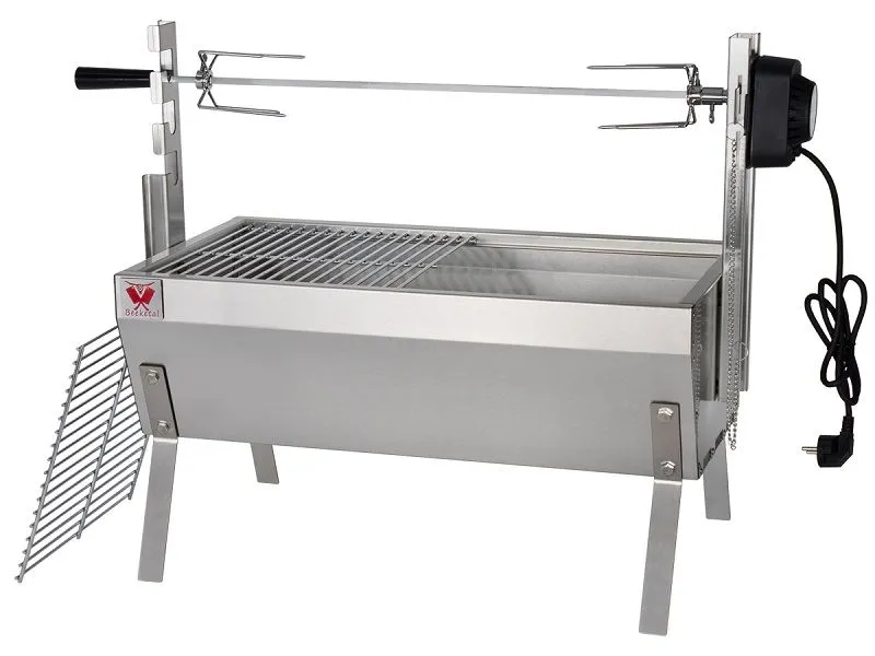 Beeketal SGB-8 Inox gril na kuře, steaky s pohonem 230V, nerezový