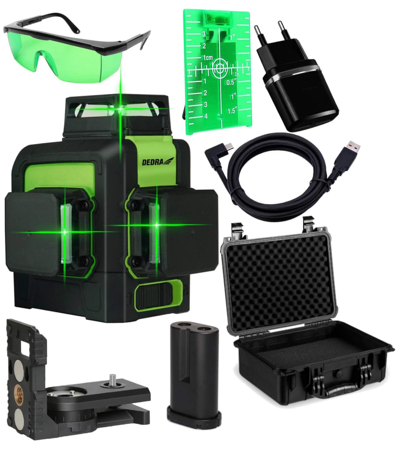 Dedra MC0904 Multiliniový laser 3D zelený, 520 Nm, diody OSRAM
