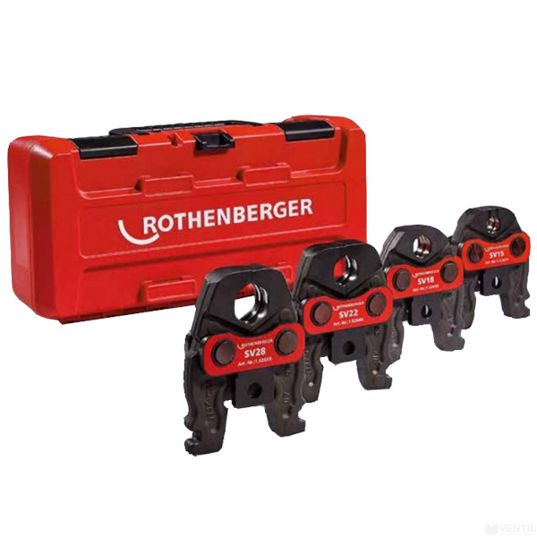 Set 4 lisovací čelisti Compact U 16-20-25-32 mm v kufru 1000002805 Rothenberger na podlahovku, AL-PEX
