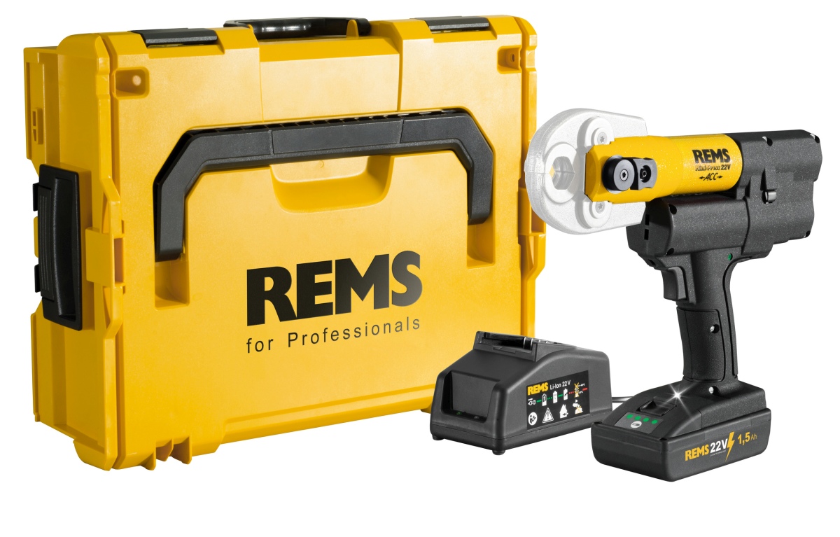 Lisovací kleště REMS Mini-Press 22V ACC + L-Boxx, Aku Li-Ion, 578014 bez čelistí