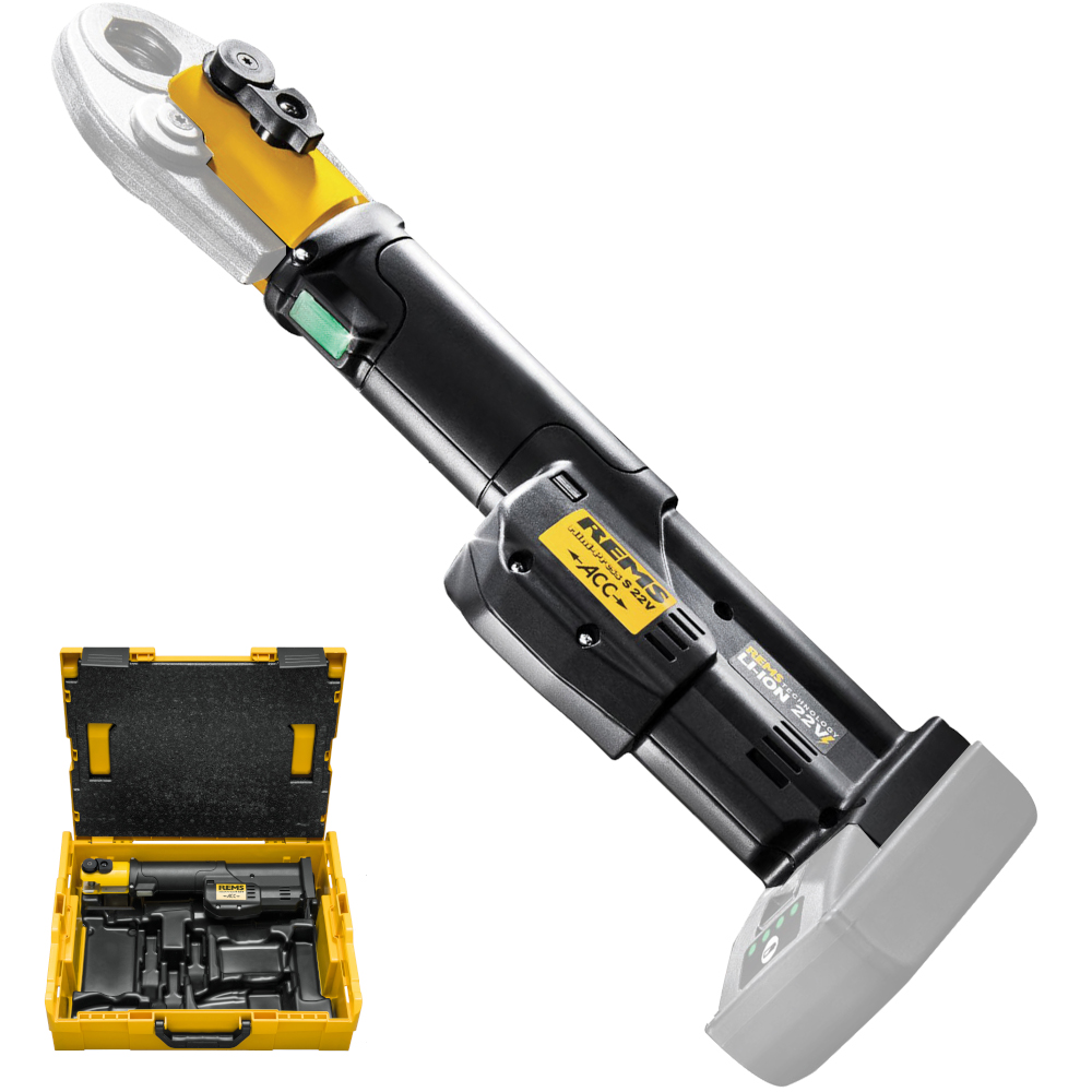REMS Mini-Press S 22 V ACC lisovací kleště Basic Pack/P + L-Boxx 578007 R22 bez čelistí, akumulátoru, nabíječky