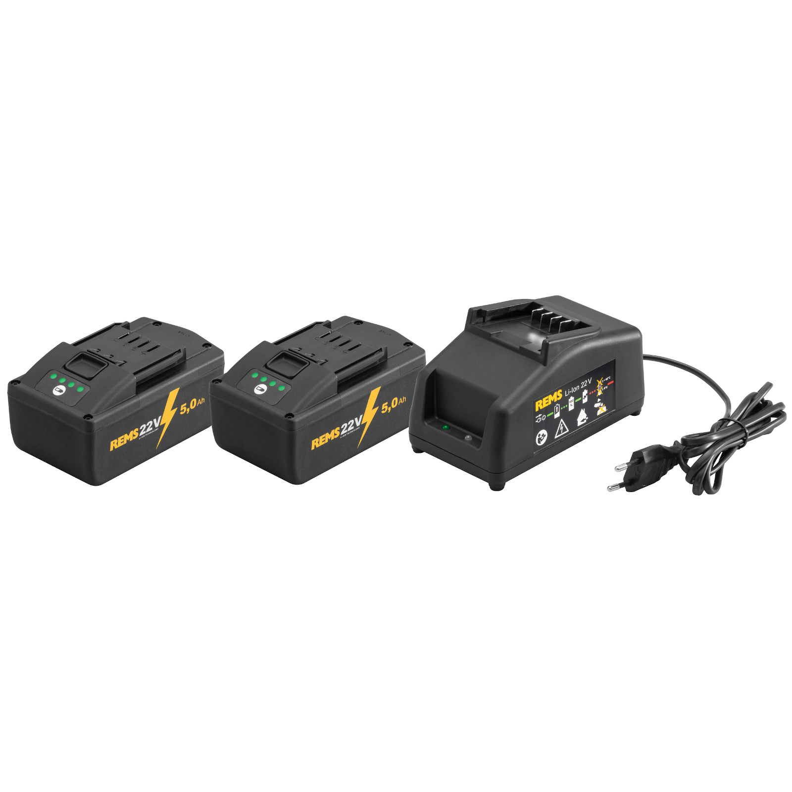 REMS Akumulátory 2x 5,0 Ah a nabíječka Power-Pack 22 V / 90 W, 571591