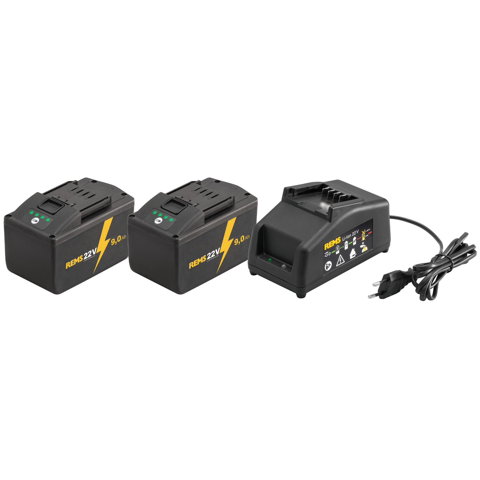 REMS Akumulátory 2x 9,0 Ah a nabíječka Power-Pack 22 V / 90 W, 571592