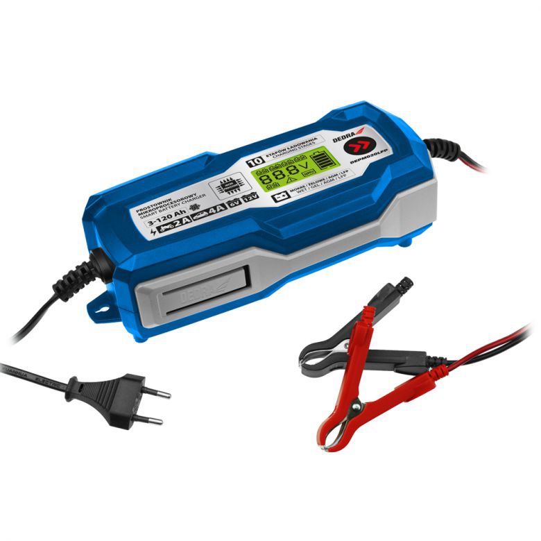 Dedra nabíječka autobaterií 4A, 6V/12V, 3-120Ah, LCD LFP DEPM020LFP mikroprocesorová