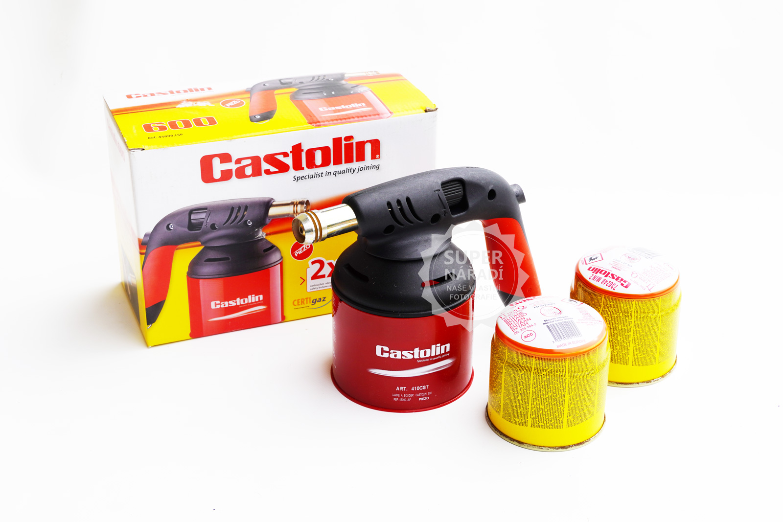 Castolin Plynový hořák 1,4 kW piezo KIT + 2 kartuše 190g 754313 45090.LSP letlampa