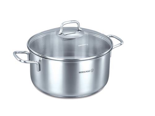 Perla Nerezový hrnec 18 cm 2,3 l + poklice Korkmaz A1654