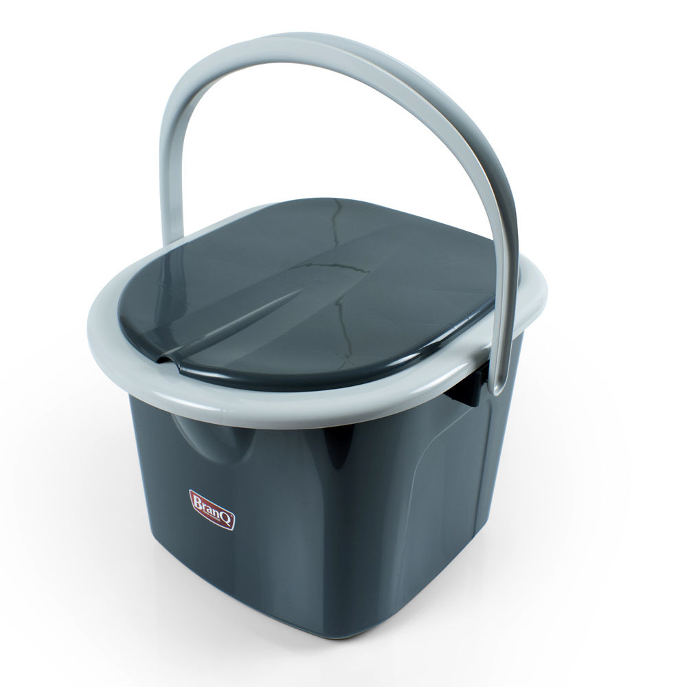 WC kbelík 15,5 l černý, plastový s poklopem BRANQ P1305-C
