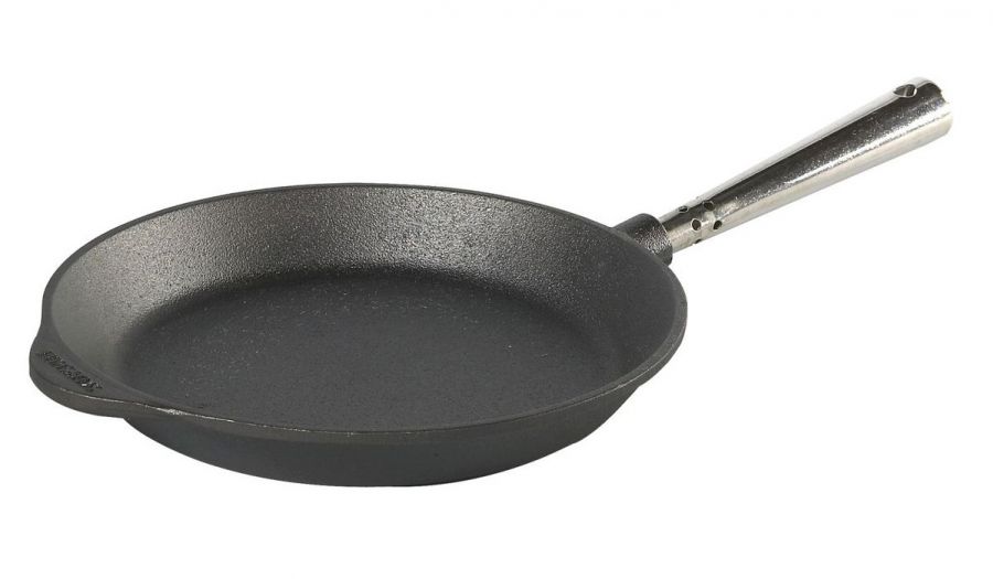 Litinová pánev 24 cm, zkosená, nerezové madlo, SKEPPSHULT 0240