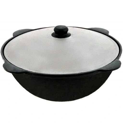 Litinový uzbecký kotlík 22 l, 52 cm kazan Davr LE220A, 9mm + hliníková poklice
