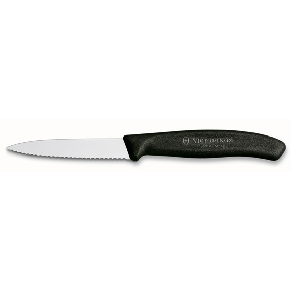 Victorinox Nůž na zeleninu, 8 cm čepel 6.7633 černý, vroubkovaný