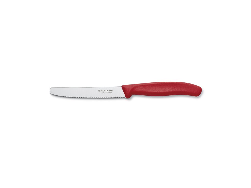 Victorinox Nůž na rajčata 11 cm 6.7831 červený, vroubkovaný 22 cm, zaoblený