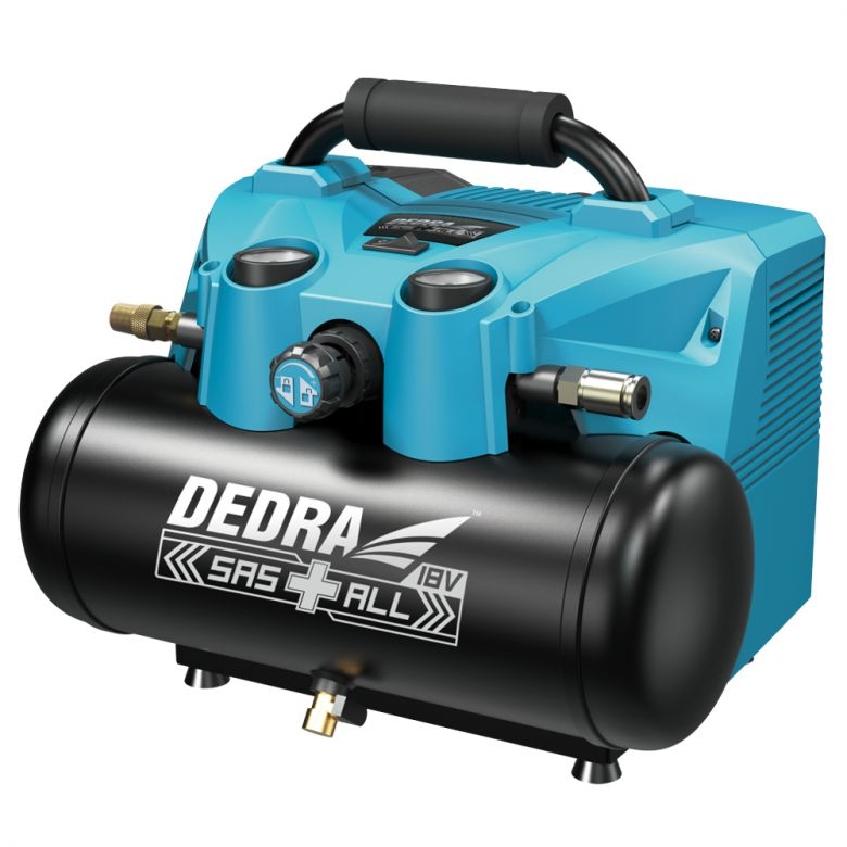 Dedra Aku kompresor 8 bar, 90 l/min 6 l, DED7077V nádrž SAS+ALL 2x18V